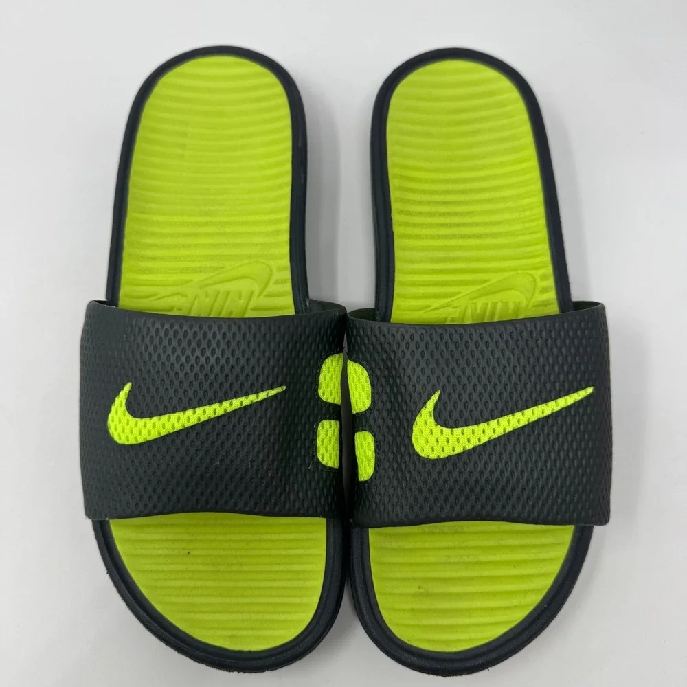 Nike Benassi Solarsoft Slides‎ Sandals Anthracite Volt 431884-070 Men's Size 9
